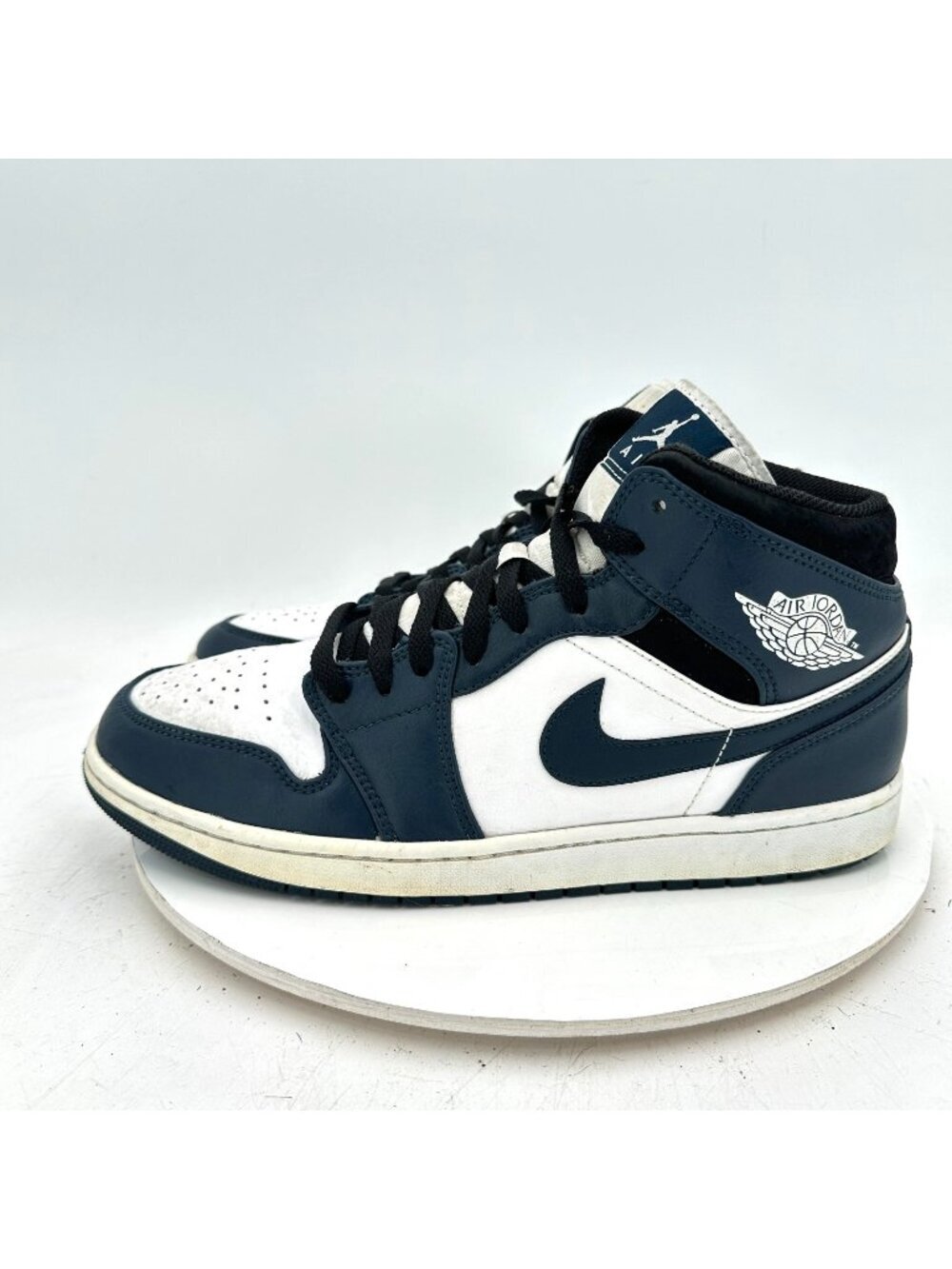 Nike Air Jordan 1 Mid Men Size 11.5 554724-411 Armory Navy White Shoes